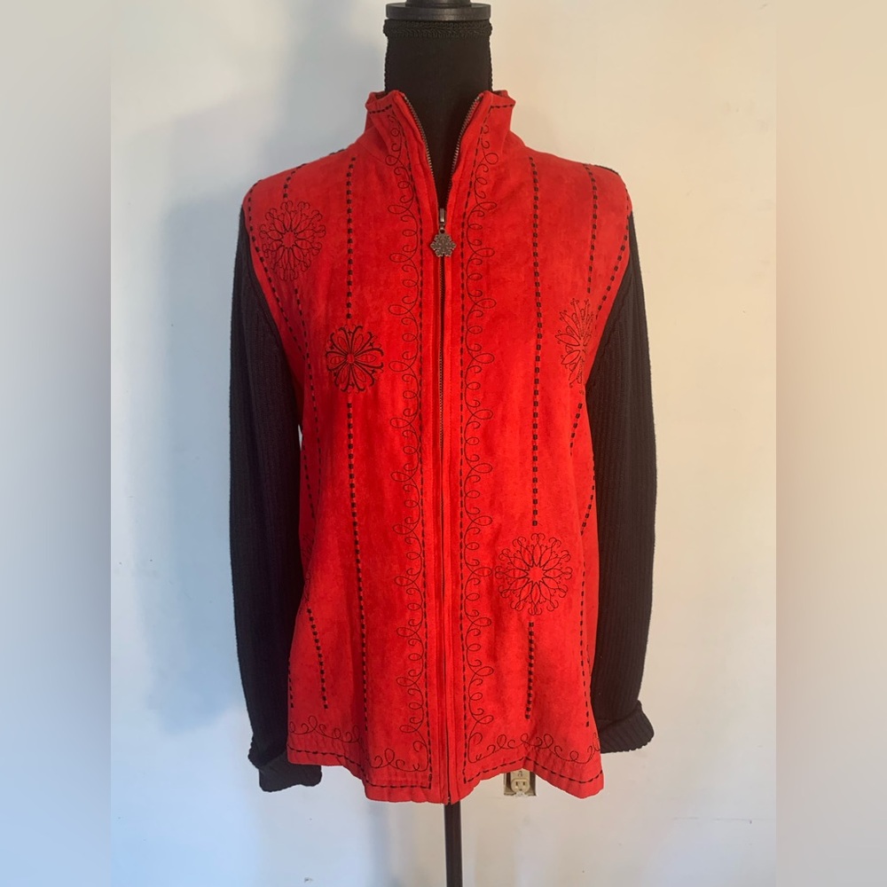 Breckenridge Red Black Embroidered Jacket M